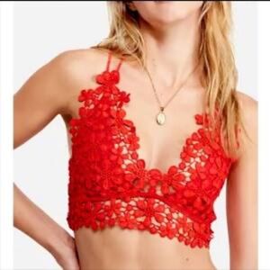 Intimately Free People - Red floral lace bralette